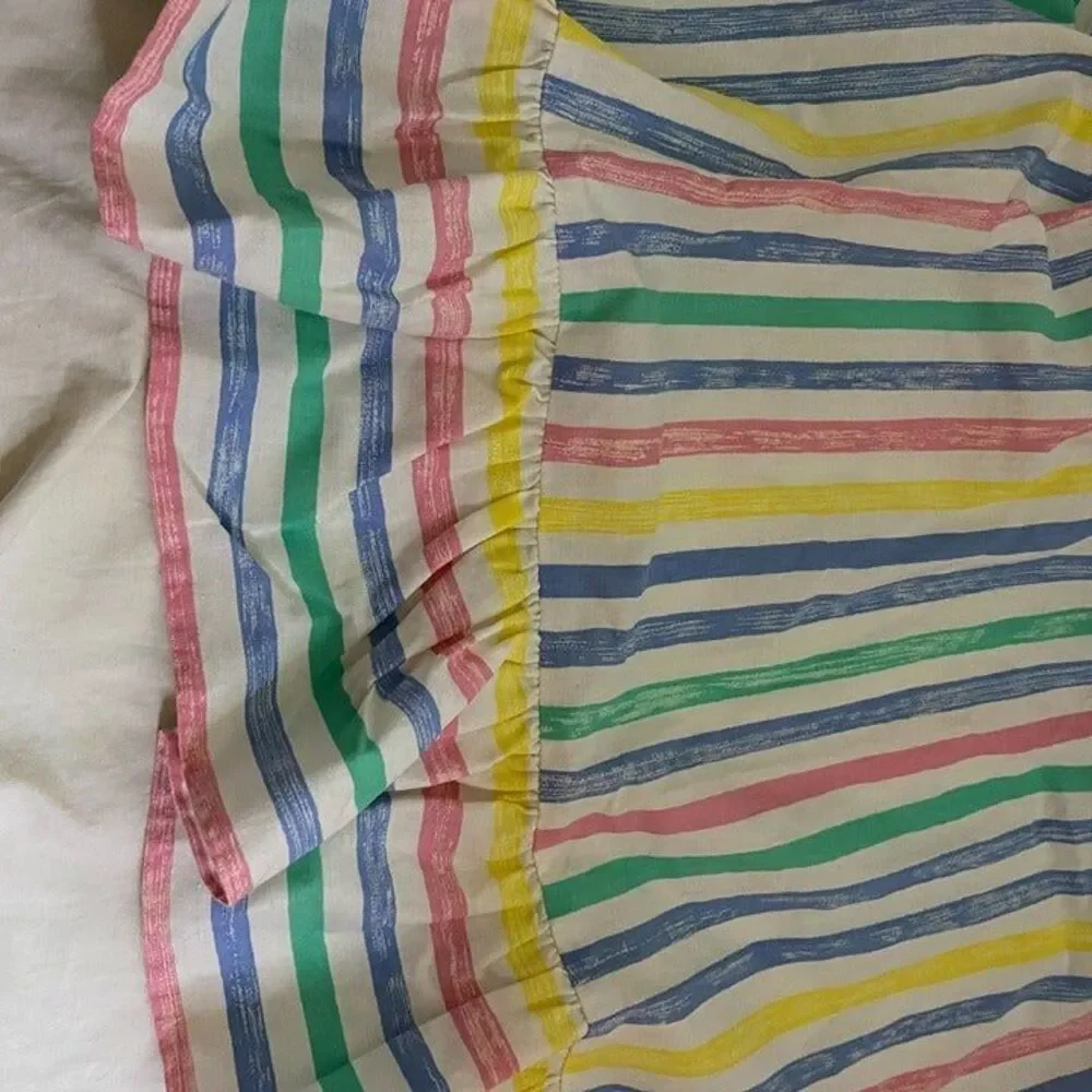 #7133 Pastel Striped BIB CHEF Apron 40 long 15 front waist